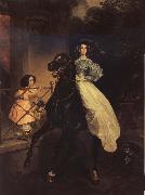Karl Briullov Rider.Double Portrait of Giovanina and Amazilia Pacini oil painting artist